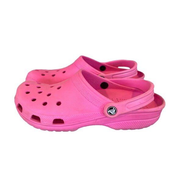 Crocs Classic Clops Unisex Pink Comfortable Slip On Sandals Size 11 Women/Men 9 - Picture 1 of 10